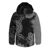 Indigenous Australian Aboriginal Hooded Padded Jacket Connected By Flow And Spirit