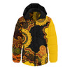 Indigenous Australian Aboriginal Hooded Padded Jacket Connected By Flow And Spirit
