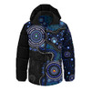 Indigenous Australian Aboriginal Hooded Padded Jacket Naidoc Week Spirit Connection Through Sea Country