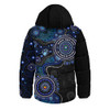 Indigenous Australian Aboriginal Hooded Padded Jacket Naidoc Week Spirit Connection Through Sea Country