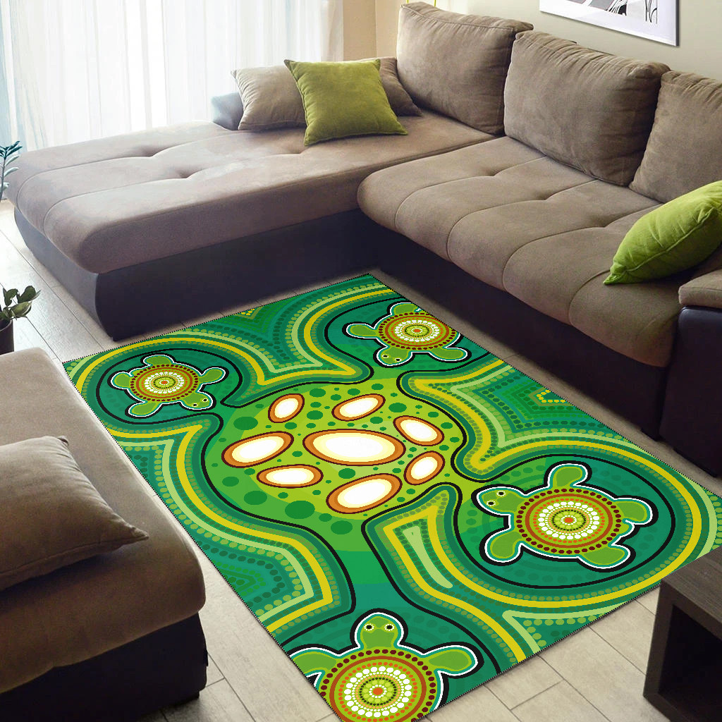 Australia Aboriginal Area Rug - Aboriginal dot art painting with ...