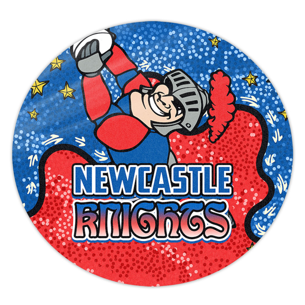 Newcastle Knights Custom Round Rug - Team With Dot And Star Patterns ...