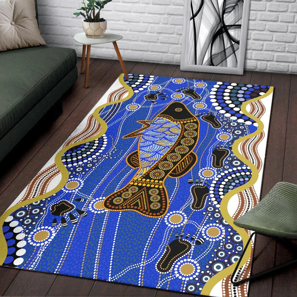 Australia Aboriginal Area Rug Fish And Dot