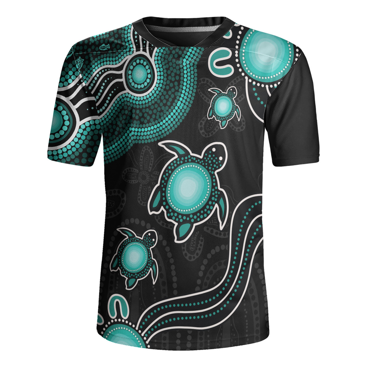Australia Rugby Jersey Aboriginal Turtle Dreaming Journey Featuring Dot Art