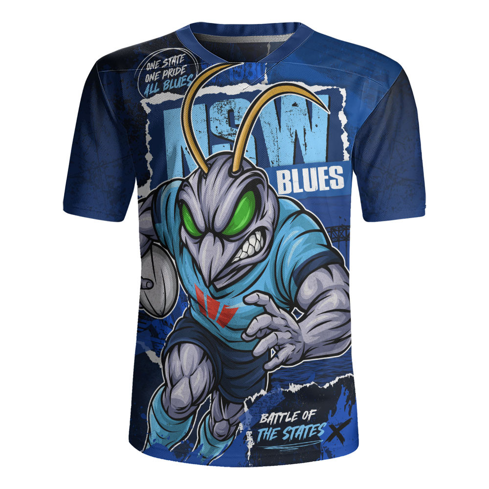 New South Wales Blues Rugby Jersey Ripped Origin Power Unleashed