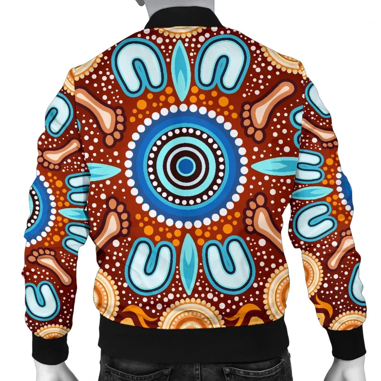 Australia Aboriginal Bomber Jacket - Indigenous Circle Dot Painting Ver02