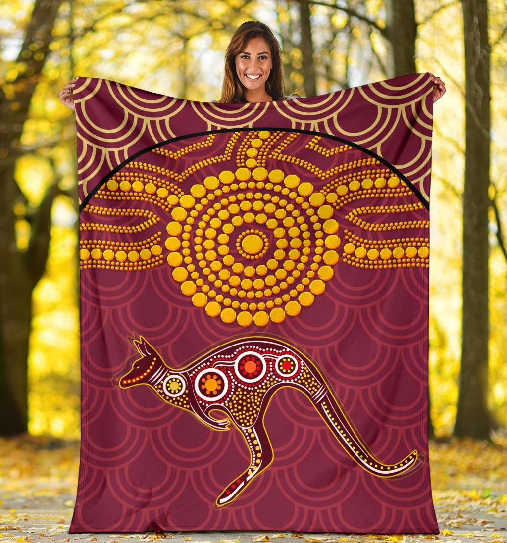 Australia Aboriginal Blanket - Aboriginal Kangaroo