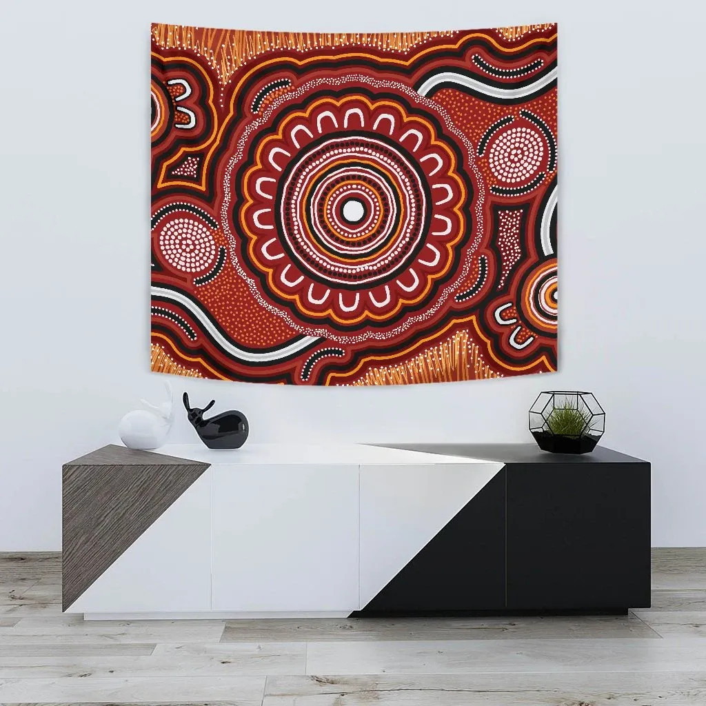 Australia Aboriginal Tapestry - Aboriginal Dot Art Painting VER 13