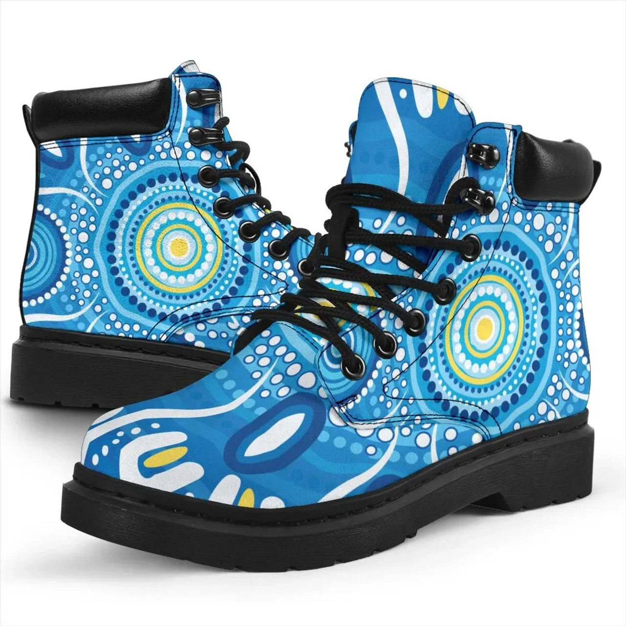 Australia Aboriginal Inspired All Season Boots - Indigenous Dot ...