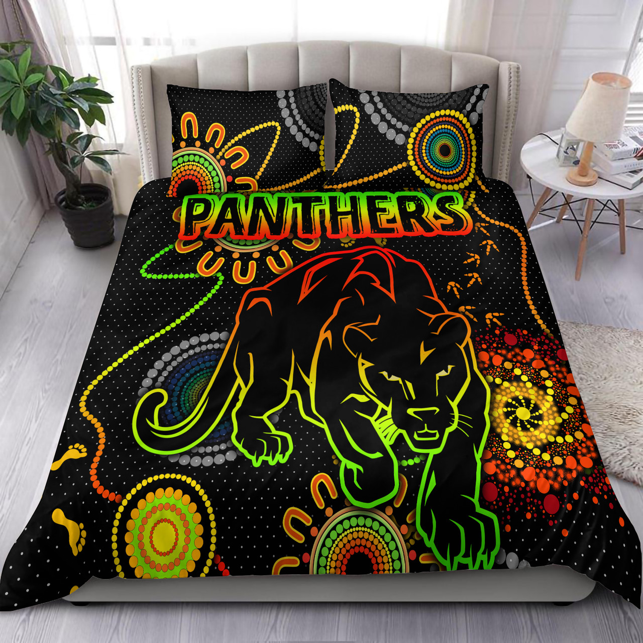 Penrith Panthers Bedding Set Custom Indigenous Penrith Panthers