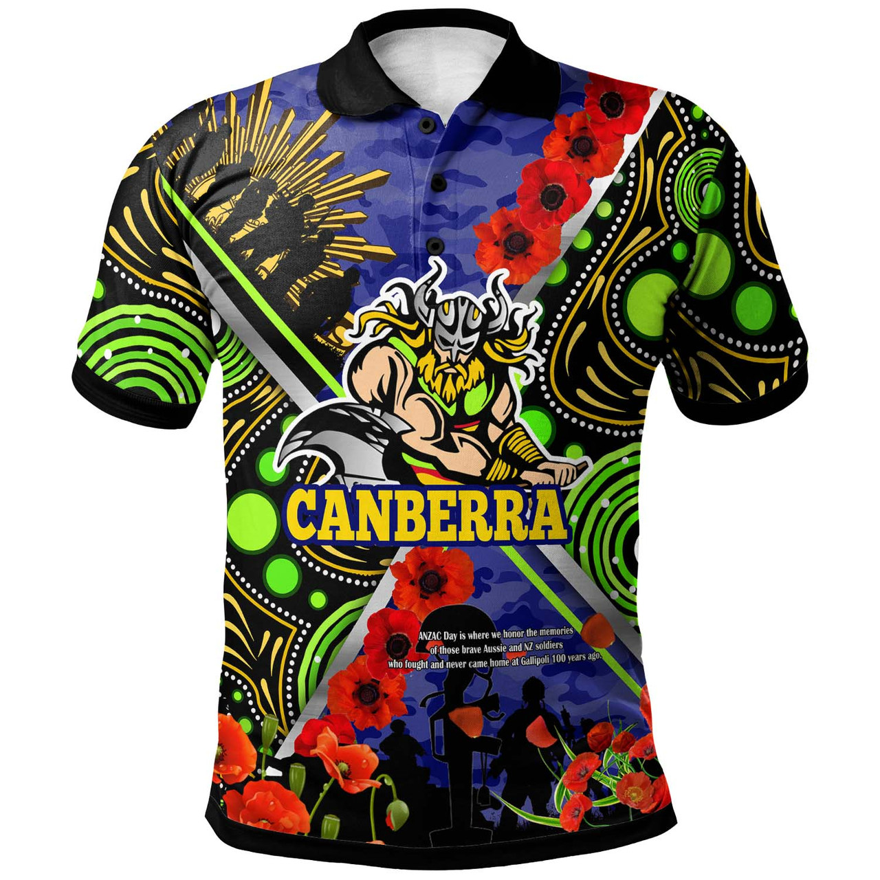 Canberra Raiders Anzac Polo Shirt Canberra Raiders Lest We