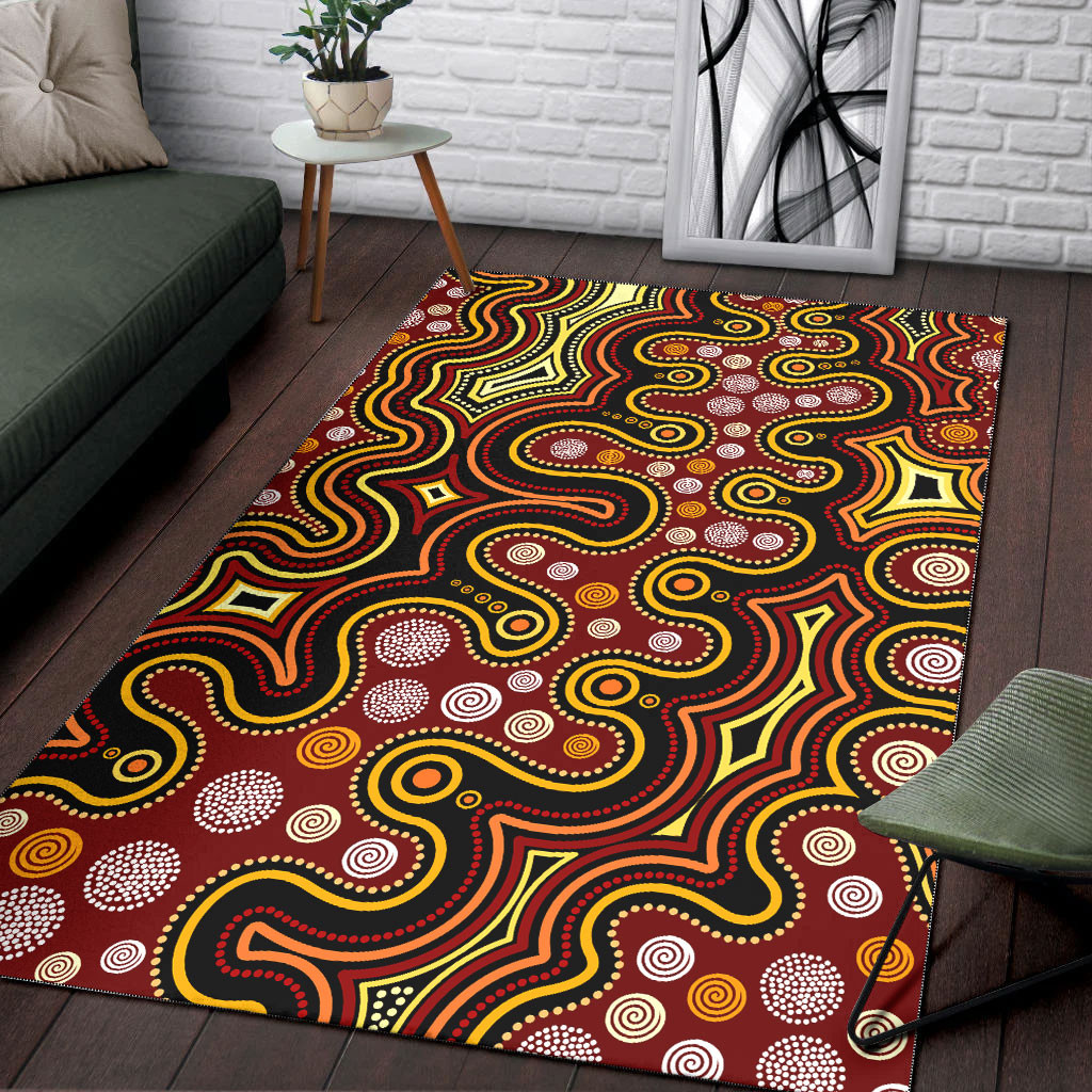 Australia Aboriginal Area Rug - Aboriginal style of dot background