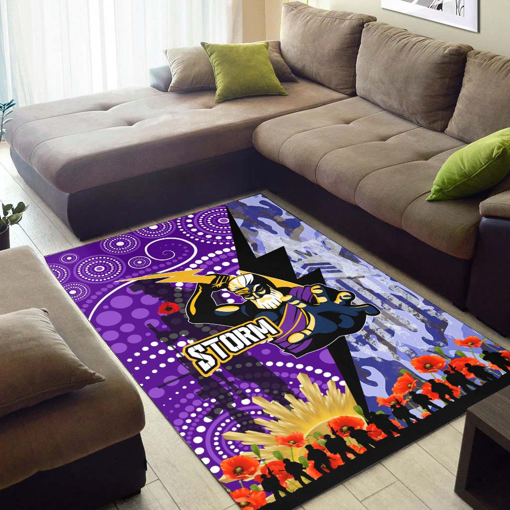 Melbourne Storm Anzac Aboriginal Inspired Area Rug Melbourne Storm