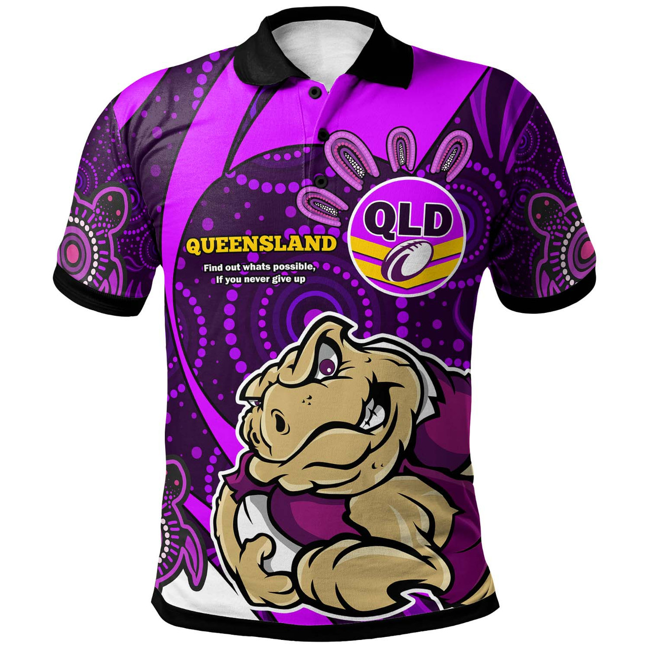 Queensland Team Polo Shirt Queensland QLD Quotes with Cane Toad