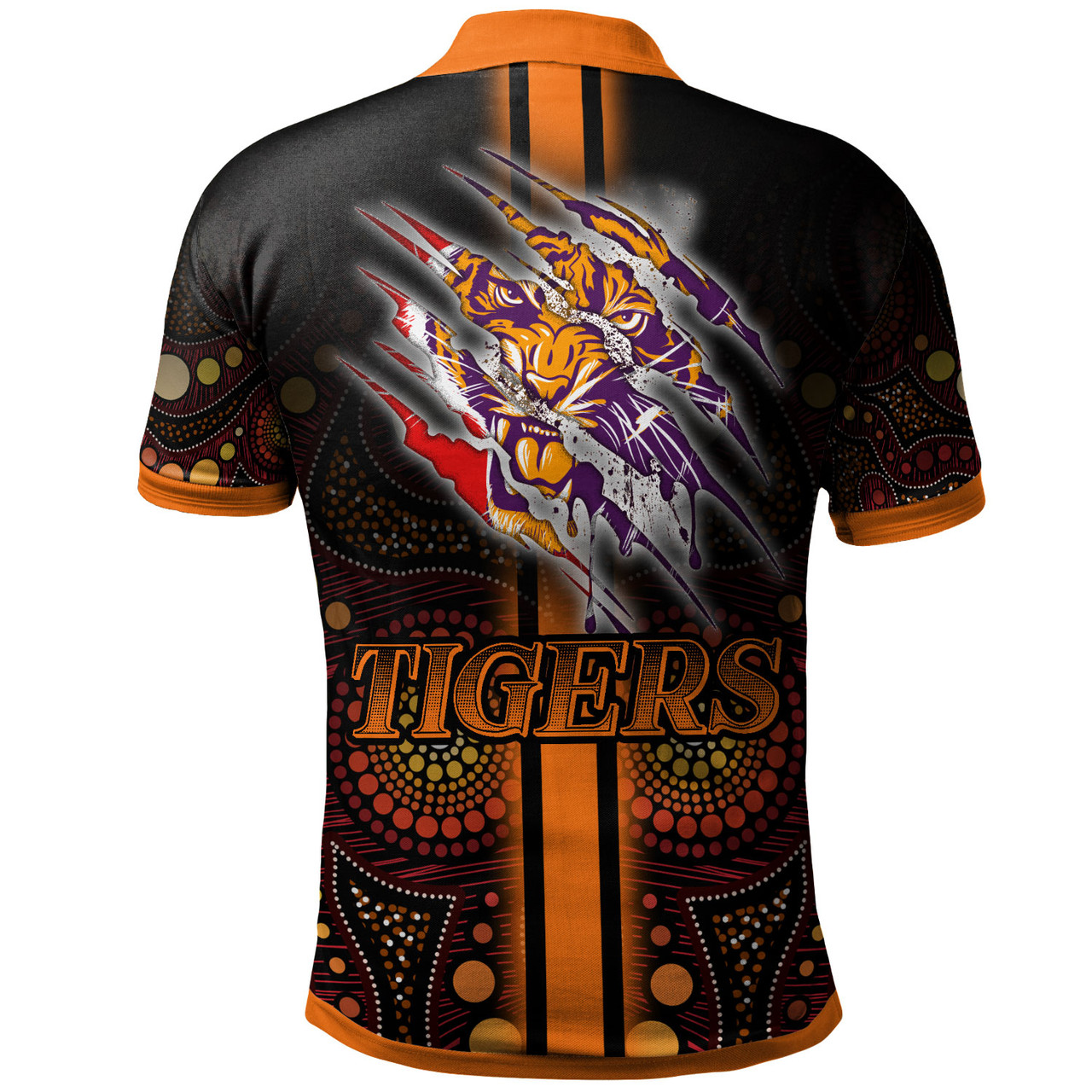 Wests Tigers Polo Shirt - Custom Wests Tigers Claw Aboriginal Inspired ...