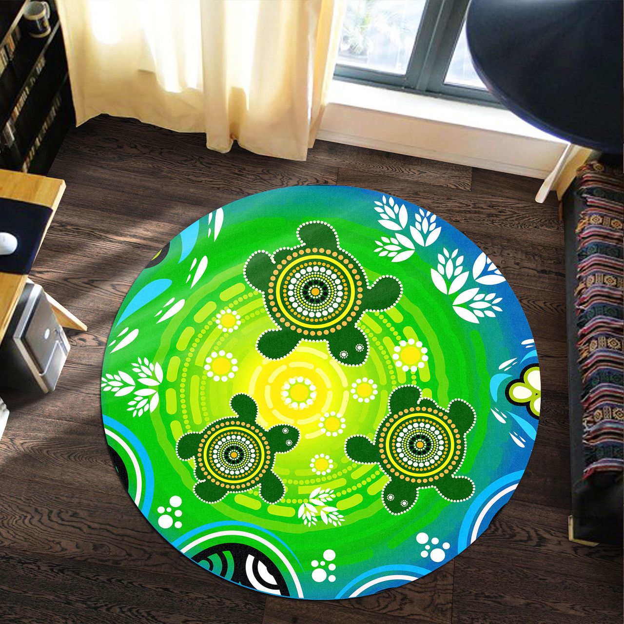 Australia Aboriginal Round Rug - Aboriginal Dot Art Painting Friendship ...