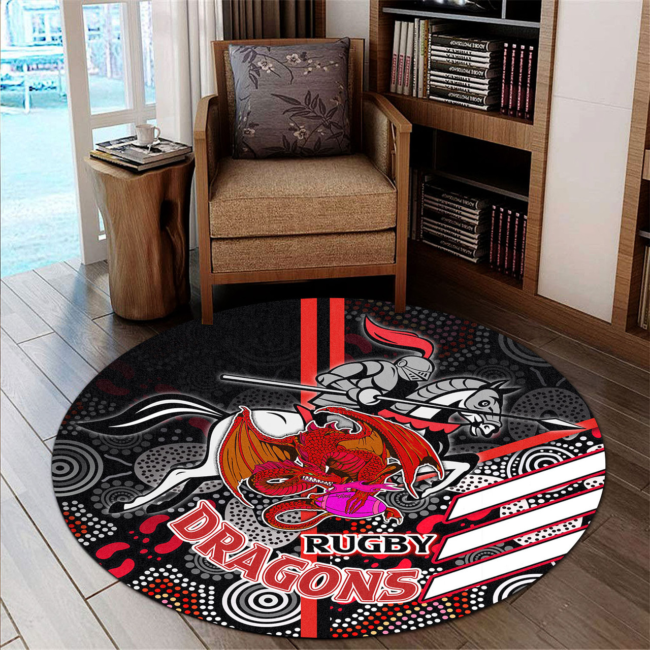 Saints Rugby Pattern St. George Illawarra Dragons Round Rug - Saints Proud! Inspired! True ...