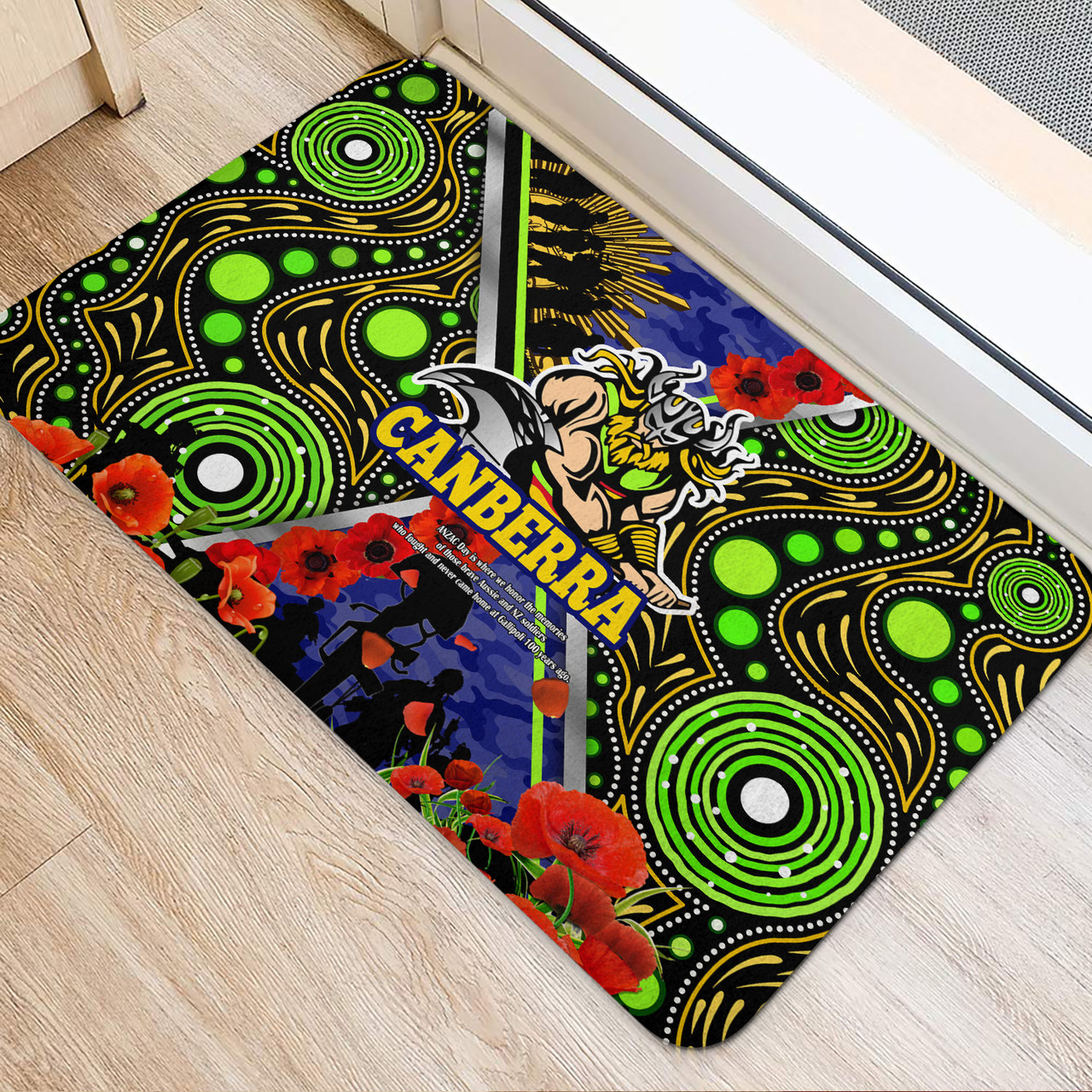 Canberra Raiders Anzac Flag Door Mat Anzac Day Canberra Raiders with
