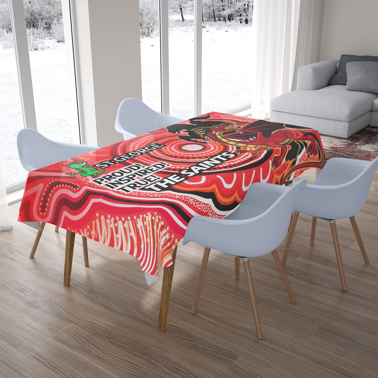 Saints Rugby Pattern St. George Rugby Tablecloth - The Saints Proud! Inspired! True! Dragon ...