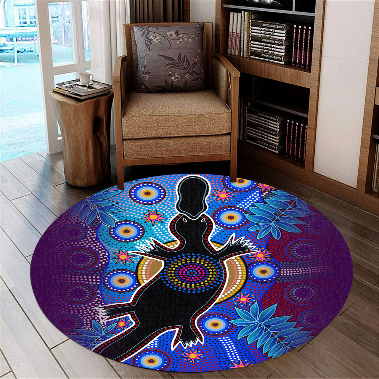 Australia Aboriginal Inspired Round Rug - Aboriginal Inspired Platypus ...