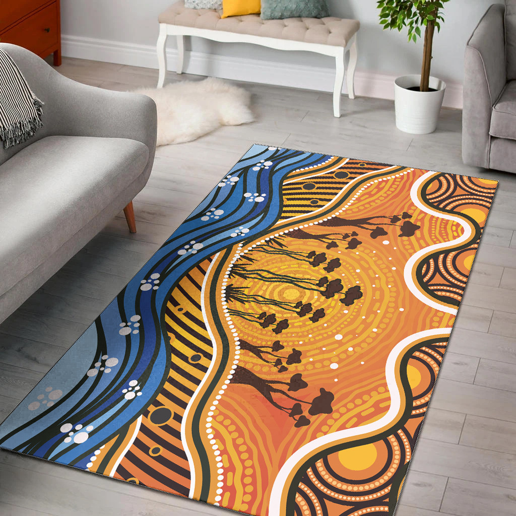 Australia Aboriginal Inspired Area Rug - Aboriginal Dot Art Vector ...