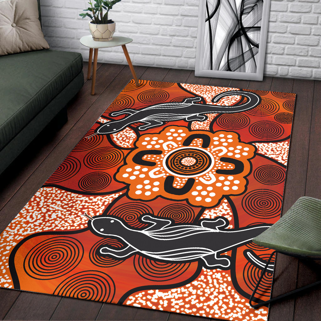 Australia Aboriginal Inspired Area Rug - Lizard Art Aboriginal Inspired ...