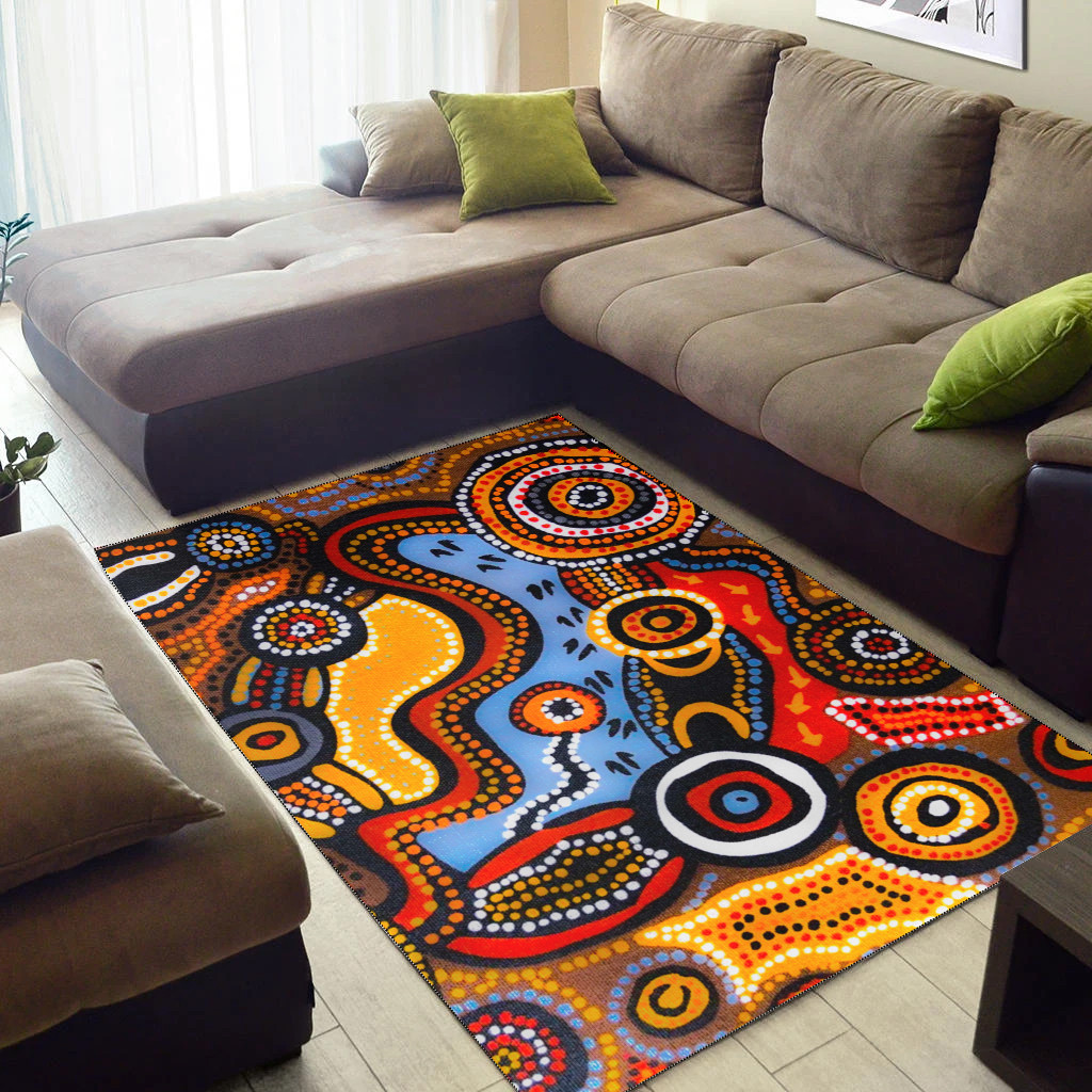 Australia Aboriginal Inspired Area Rug - Indigenous Art Aboriginal ...