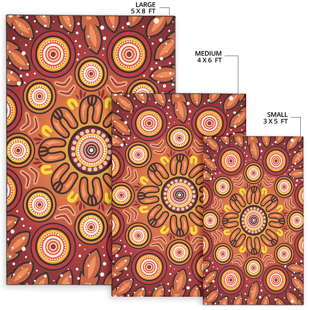 Australia Aboriginal Inspired Area Rug - Aboriginal Art Dot Painting 02