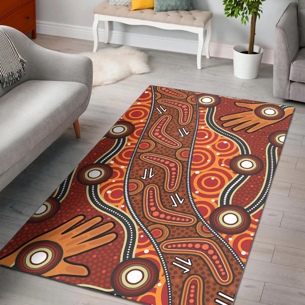 Australia Aboriginal Inspired Area Rug - Australian Aboriginal Art Dot ...