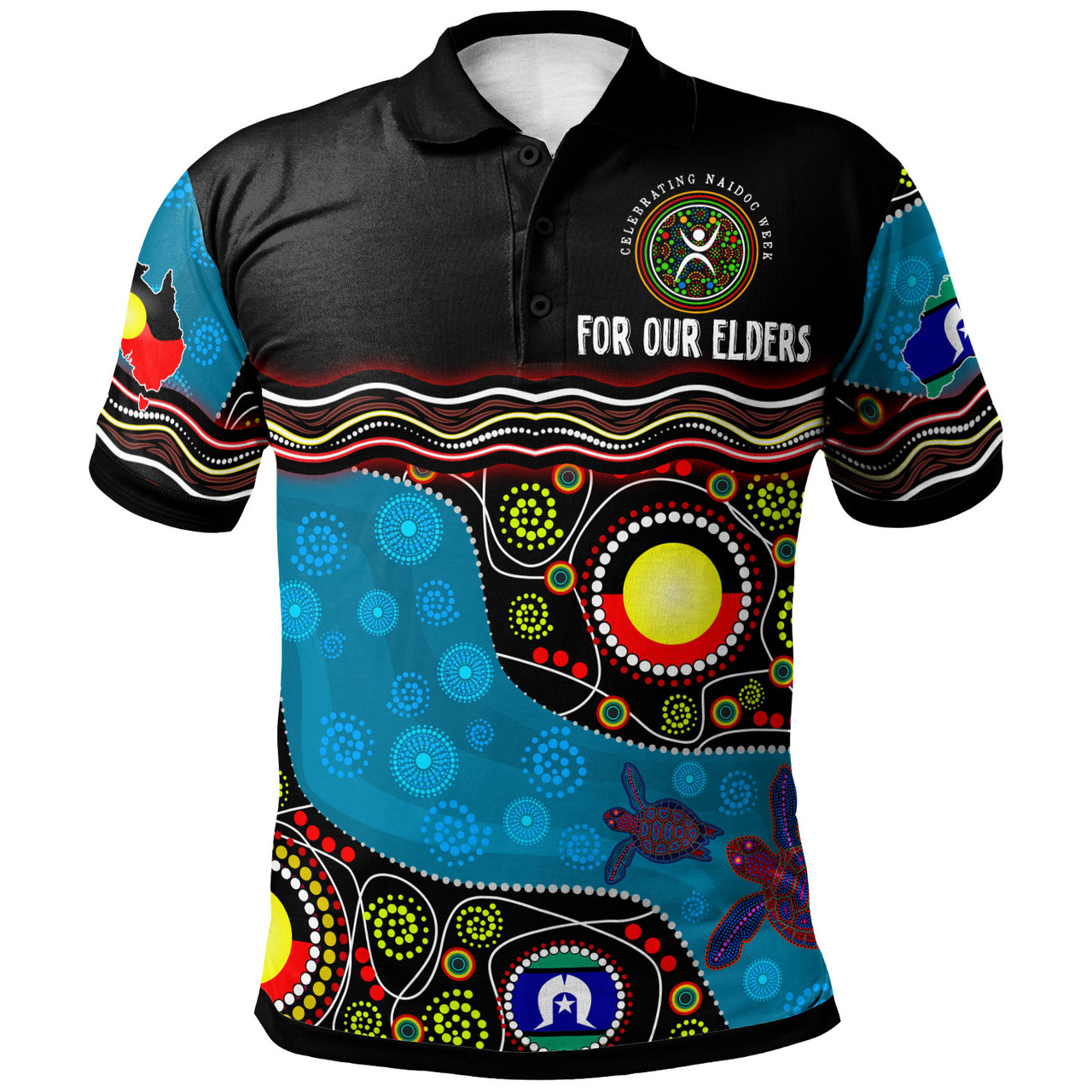 Naidoc Week Polo Shirt - Custom Australia Culture Art With River And ...