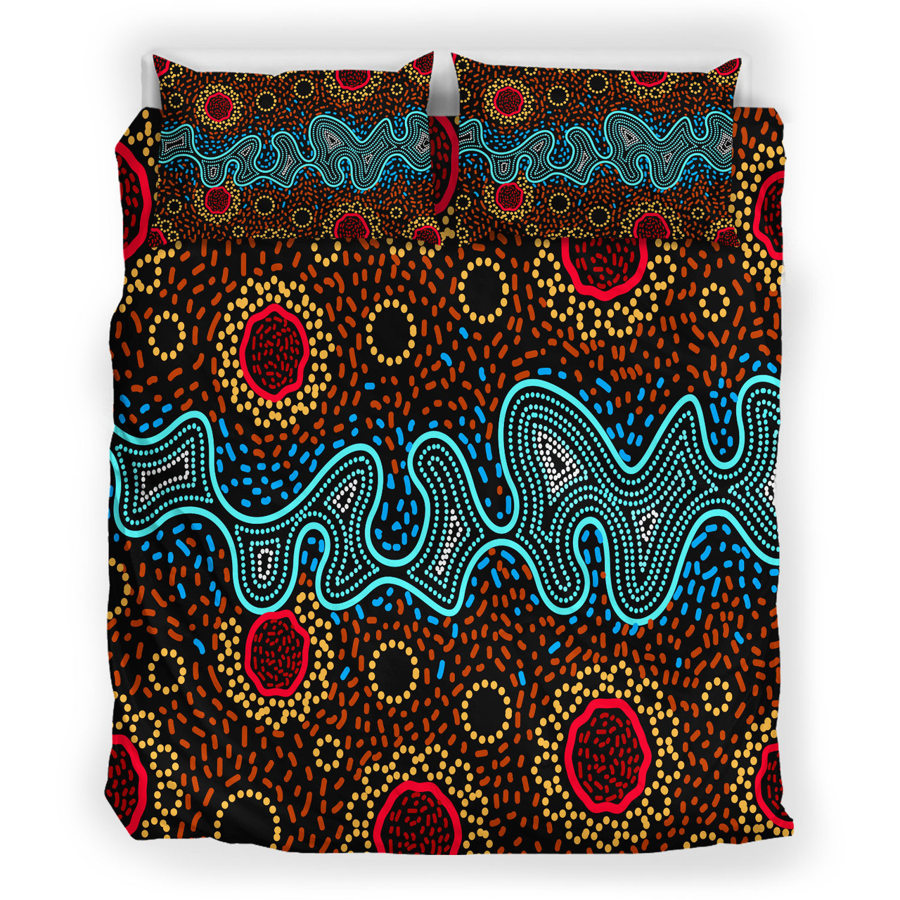 Australia Indigenous Bedding Set Aboriginal inspired dot art painting