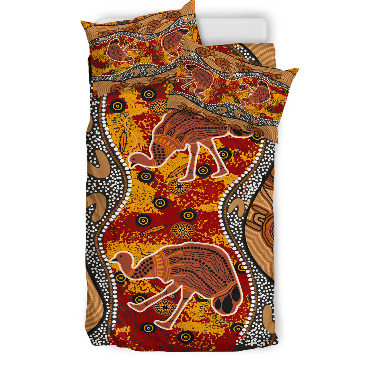 Australia Indigenous Bedding Set Emu in the sky Aboriginal Inspired Art