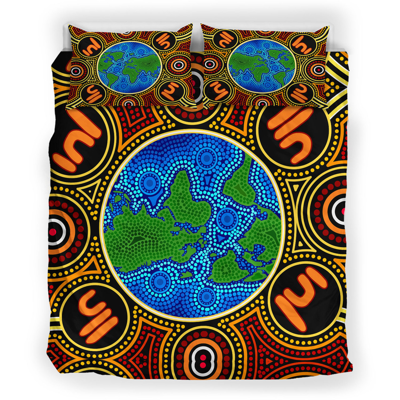 Australia Indigenous Bedding Set Global Dot Art Aboriginal Inspired