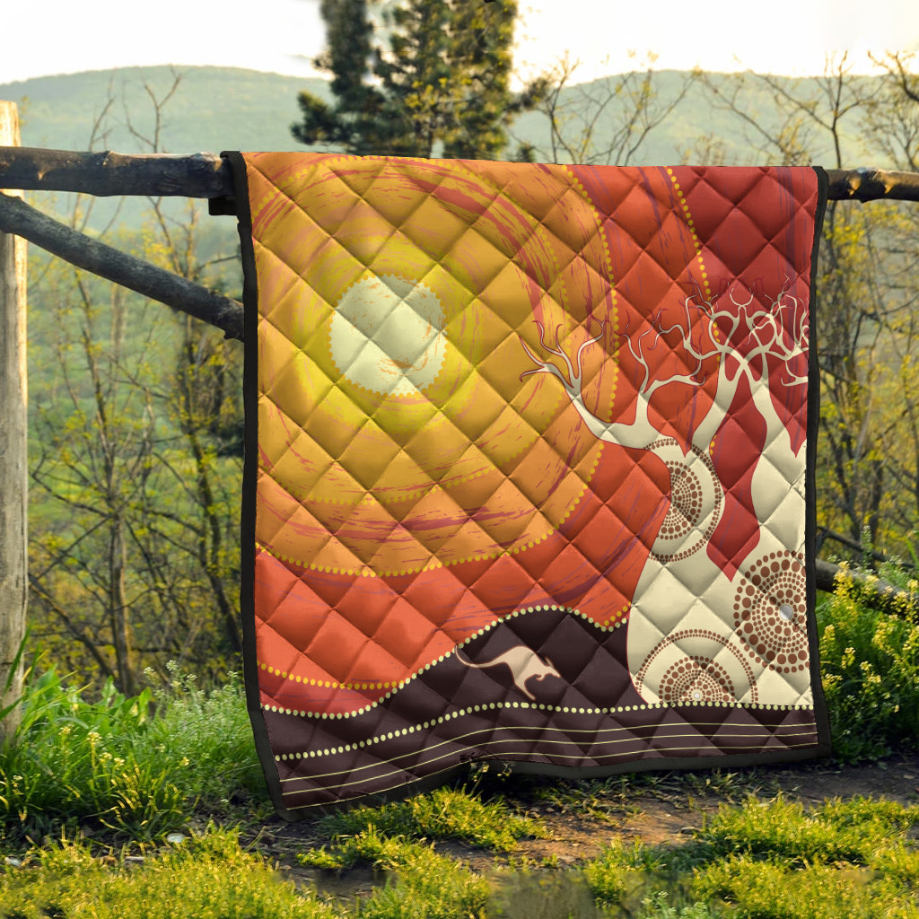 Australia Aboriginal Inspired Quilt Aboriginal Boab Tree Vector
