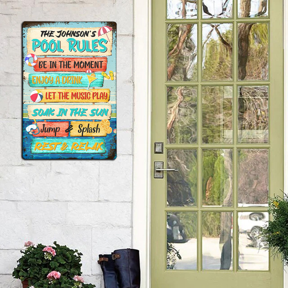 Australia Metal Sign - Personalized Pool Rules