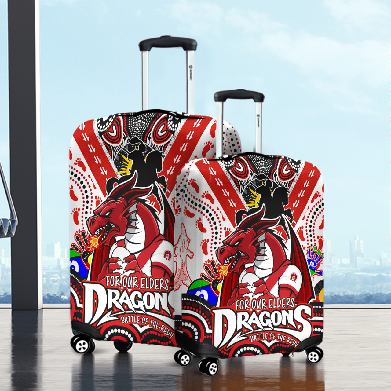Illawarra and St Naidoc Week Custom Luggage Cover Dragons For