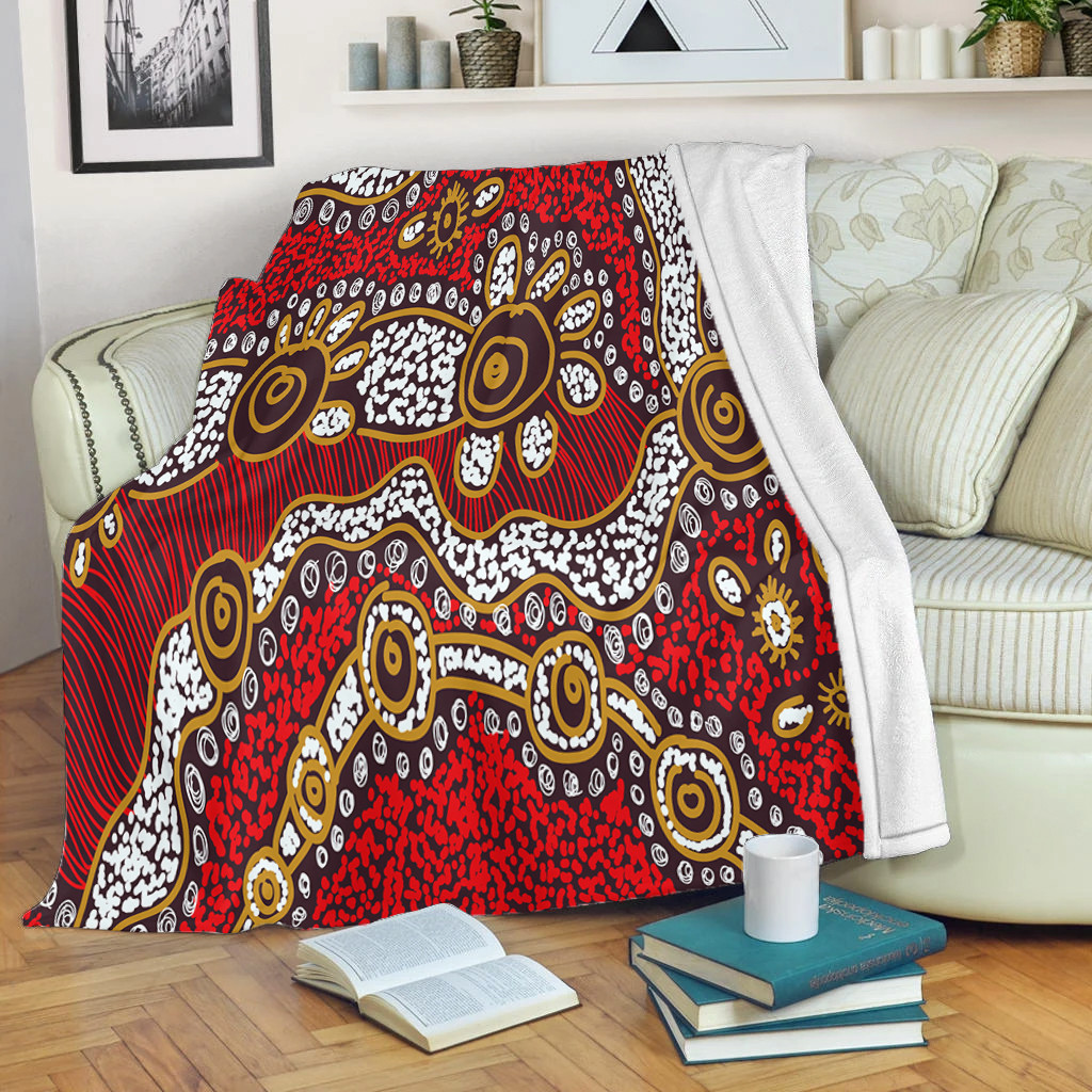 Australia Aboriginal Blanket Aboriginal Contemporary Dot Painting Inspired Blanket