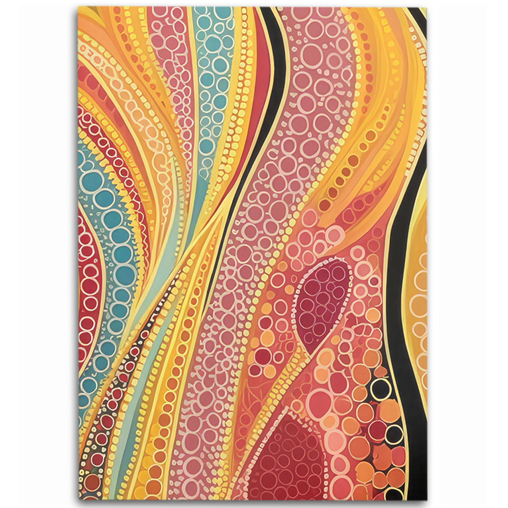 Australia Aboriginal Area Rug - Indigenous Aboriginal Art Dot Color ...
