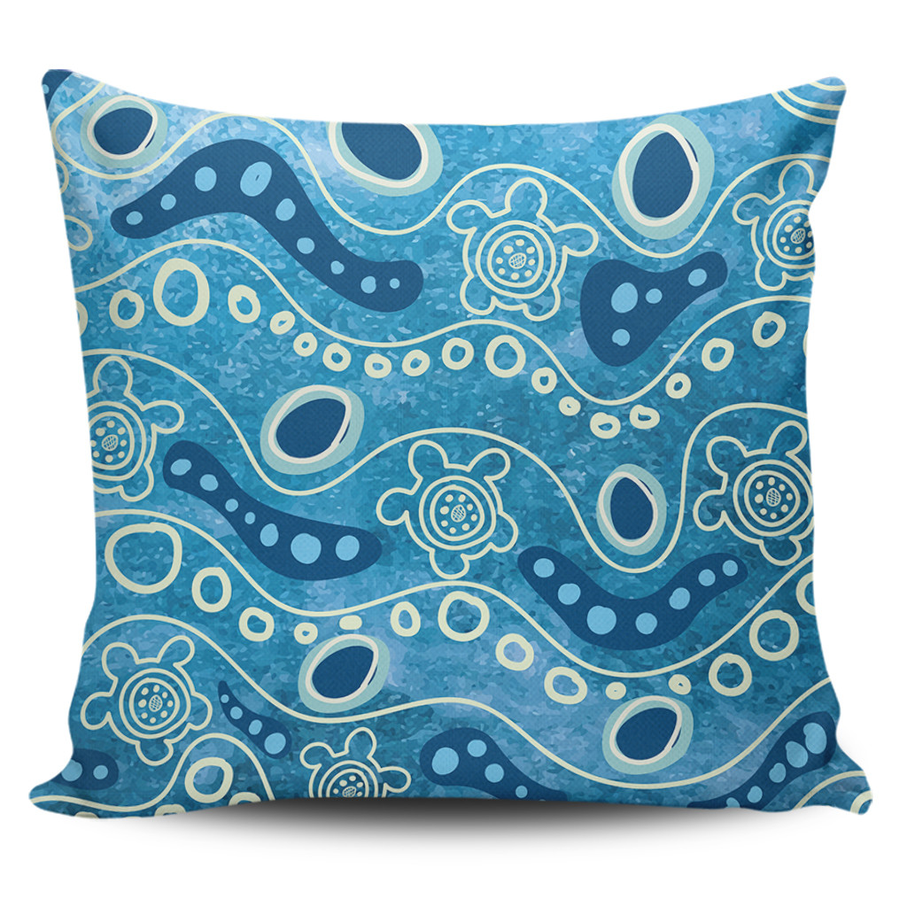 Australia Aboriginal Pillow Covers River With Aboriginal Dot Art