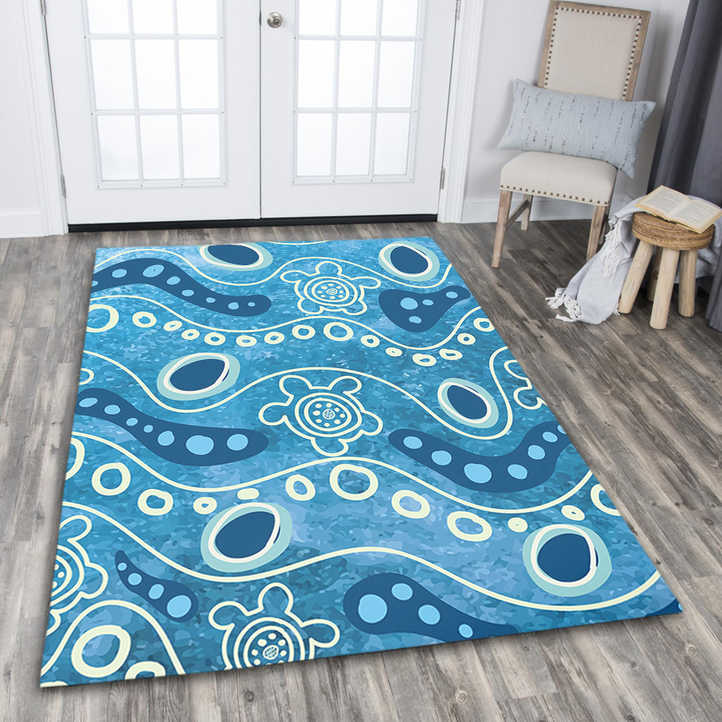 Australia Aboriginal Area Rug - River With Aboriginal Dot Art Inspired ...