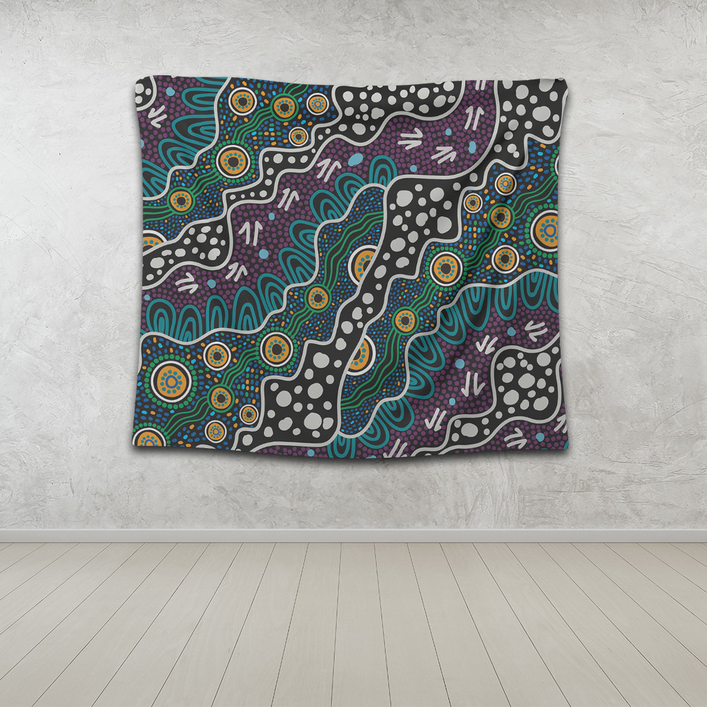 Australia Aboriginal Tapestry - Dot Painting Art Tapestry