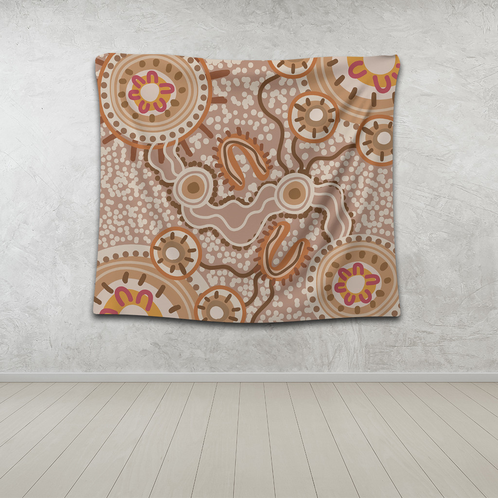 Australia Aboriginal Tapestry - Aboriginal Dot Design Artwork Tapestry