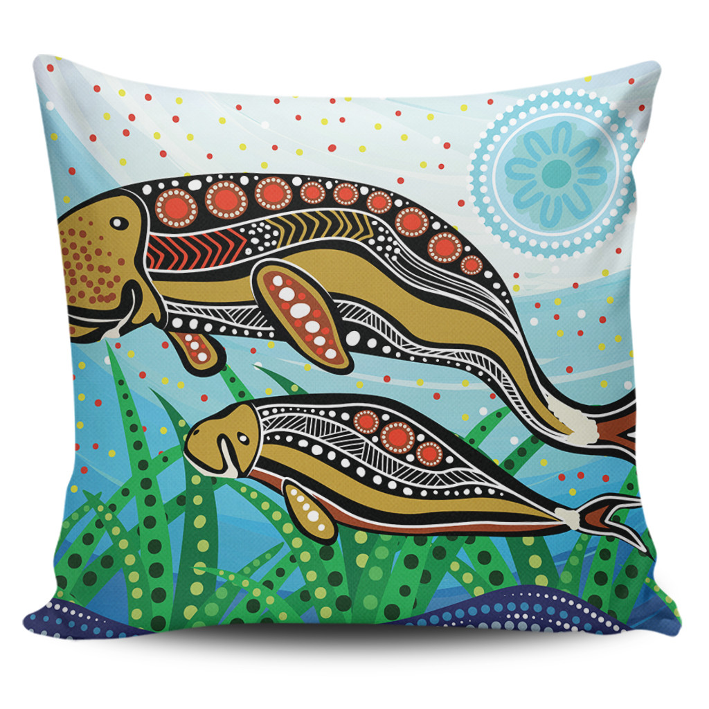 Donna Rioli Australia Aboriginal Pillow Covers - Dugong Aboriginal Artwork With ...