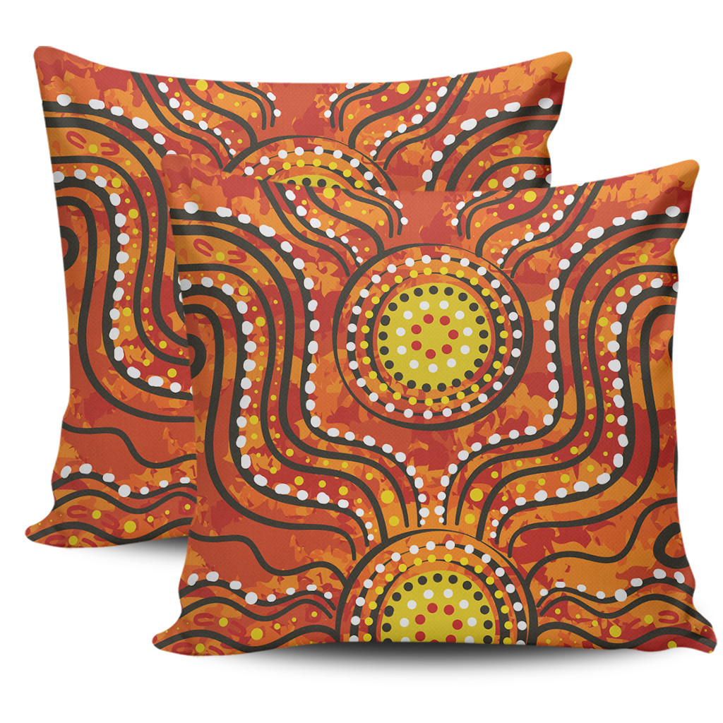 Donna Rioli Australia Aboriginal Pillow Covers - Dot Art In Aboriginal Style Pillow ...