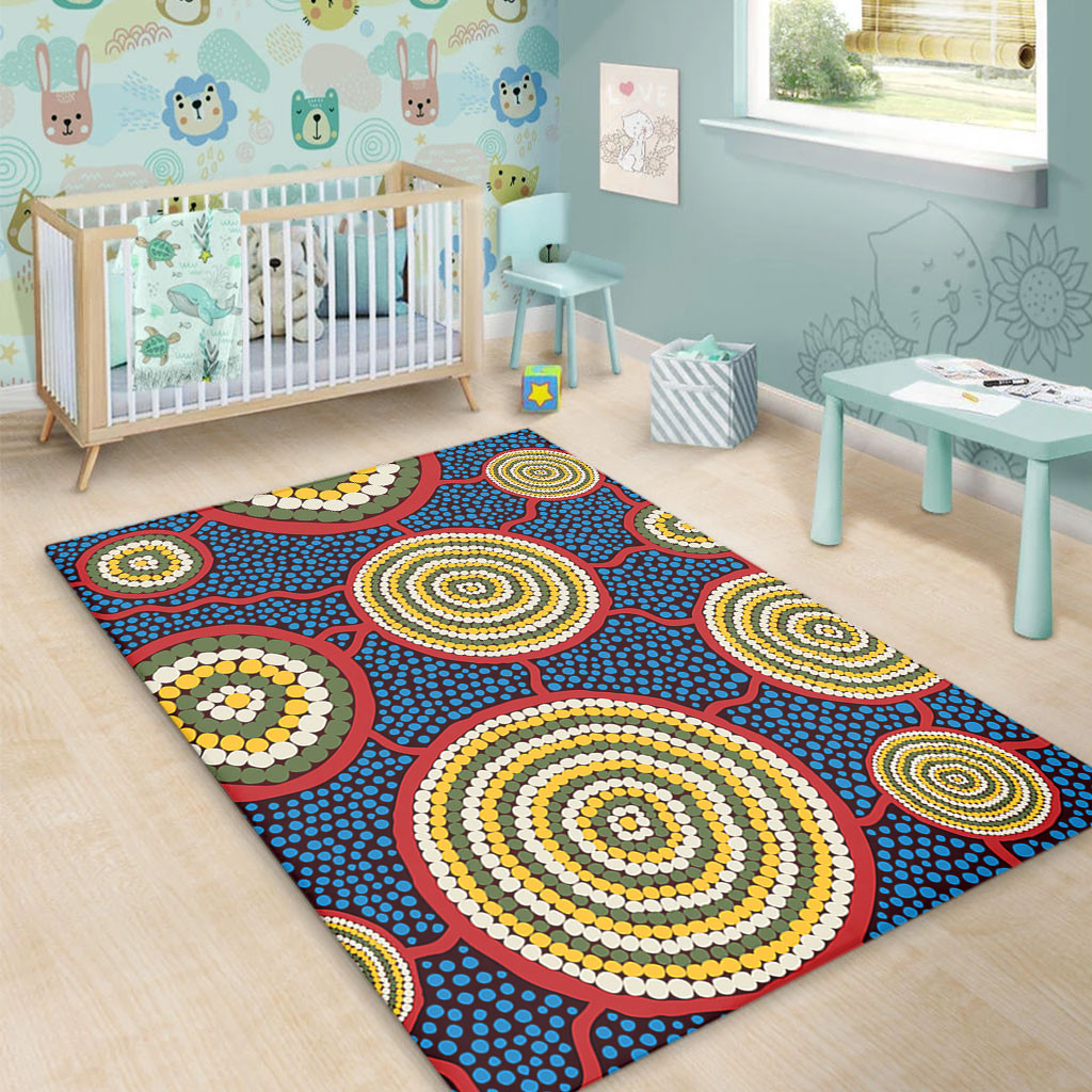 Australia Aboriginal Area Rug - Beautiful Indigenous Seamless Pattern ...