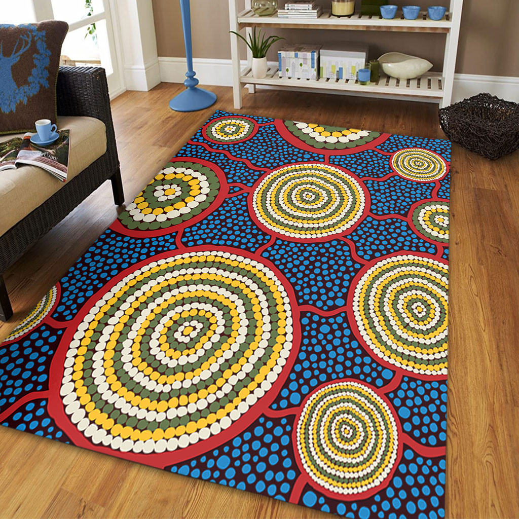 Australia Aboriginal Area Rug - Beautiful Indigenous Seamless Pattern ...