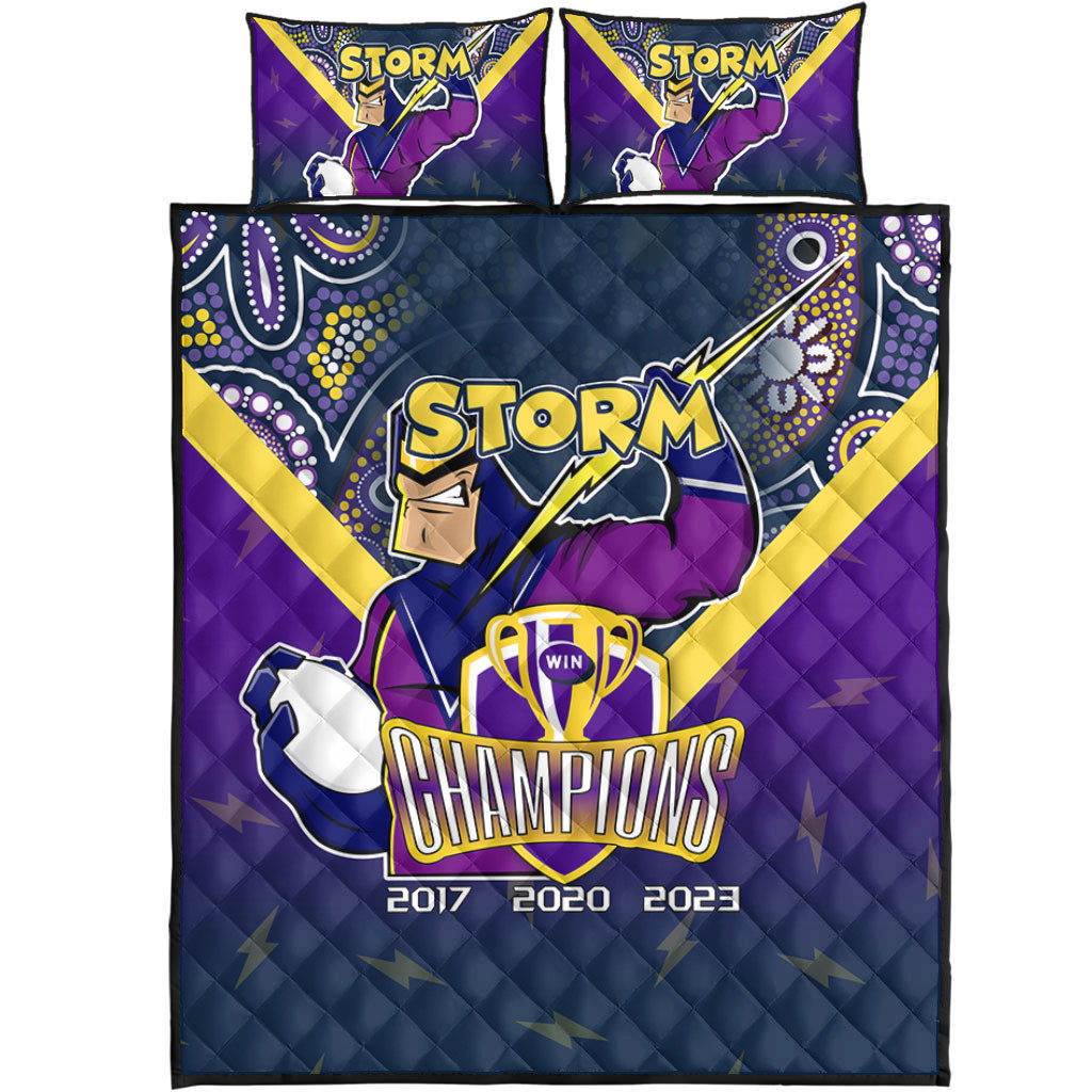 Melbourne Storm Quilt Bed Set Talent Win Games But Teamwork And Intelligence Win Championships