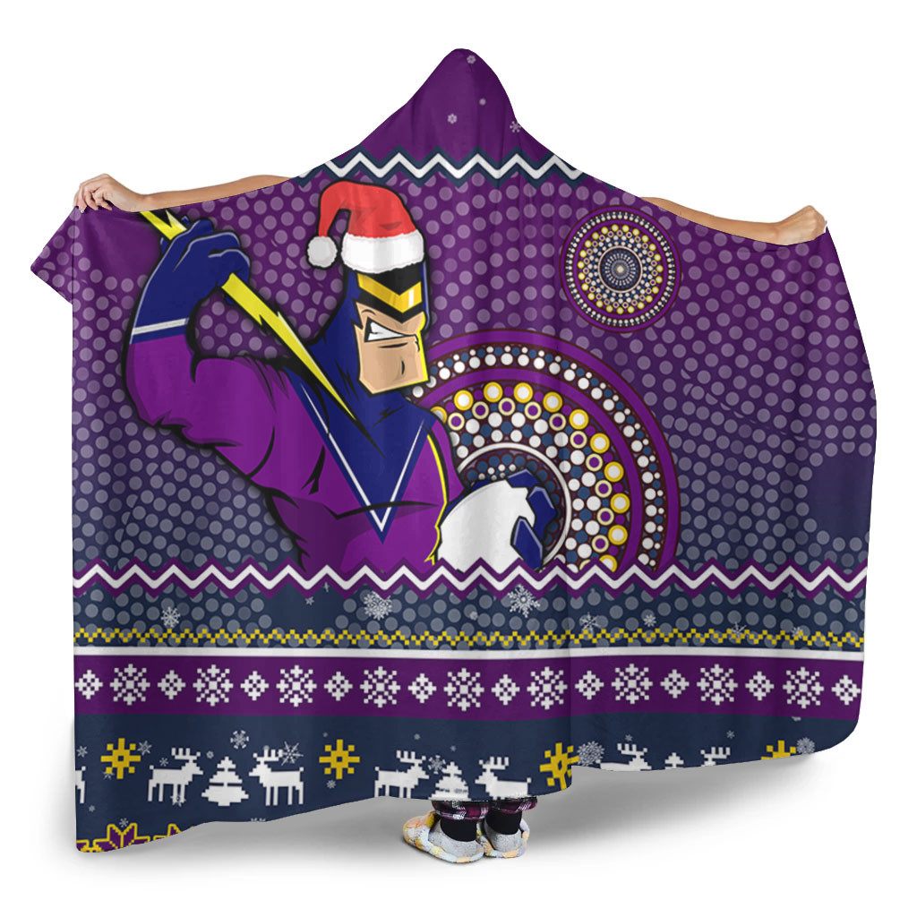 Melbourne Storm Hooded Blanket Australia Ugly Xmas With Aboriginal