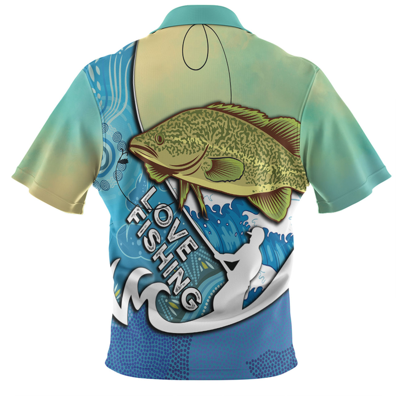 Australia Fishing Aboriginal Fishing Custom Polo Shirt - Love Fishing ...