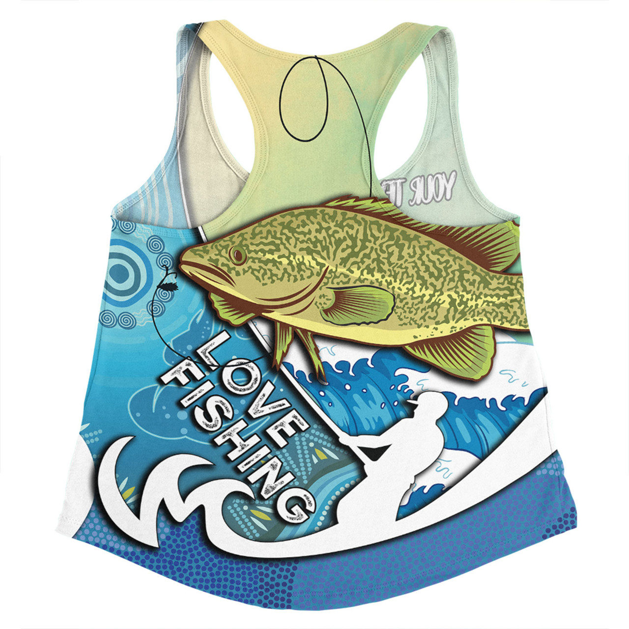 Australia Fishing Aboriginal Fishing Custom Women Racerback Singlet ...